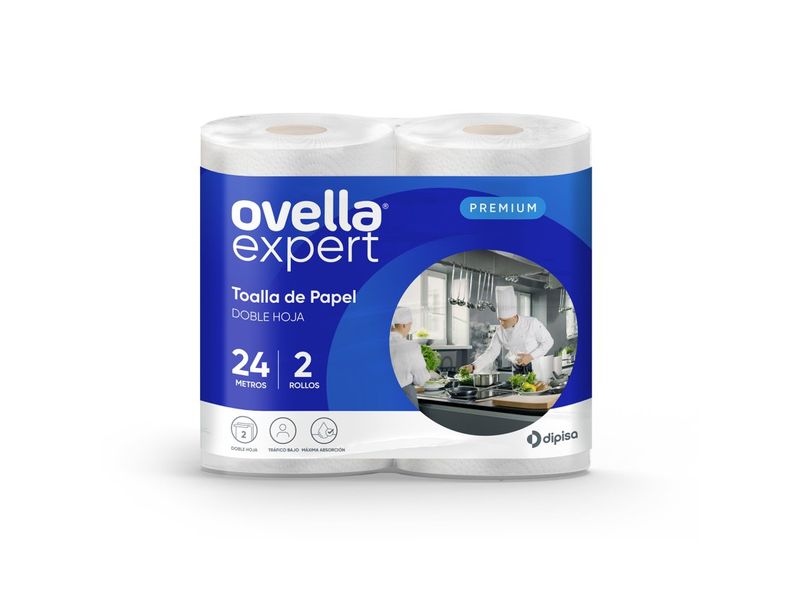Toalla de Papel Ovella Premium 2 Rollos 24 m Doble Hoja