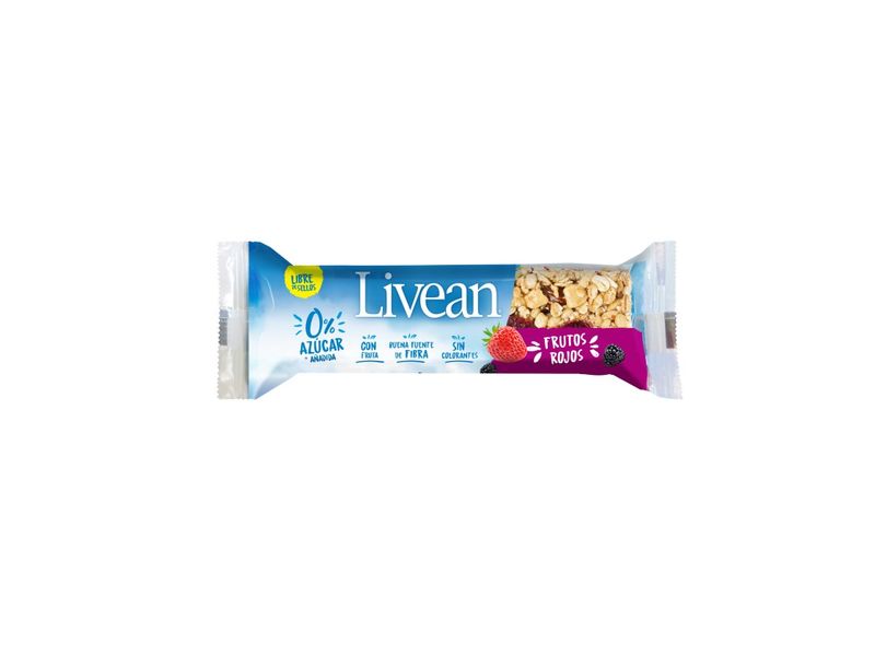 Barra de Cereal Livean Frutos Rojos 6 Unidades