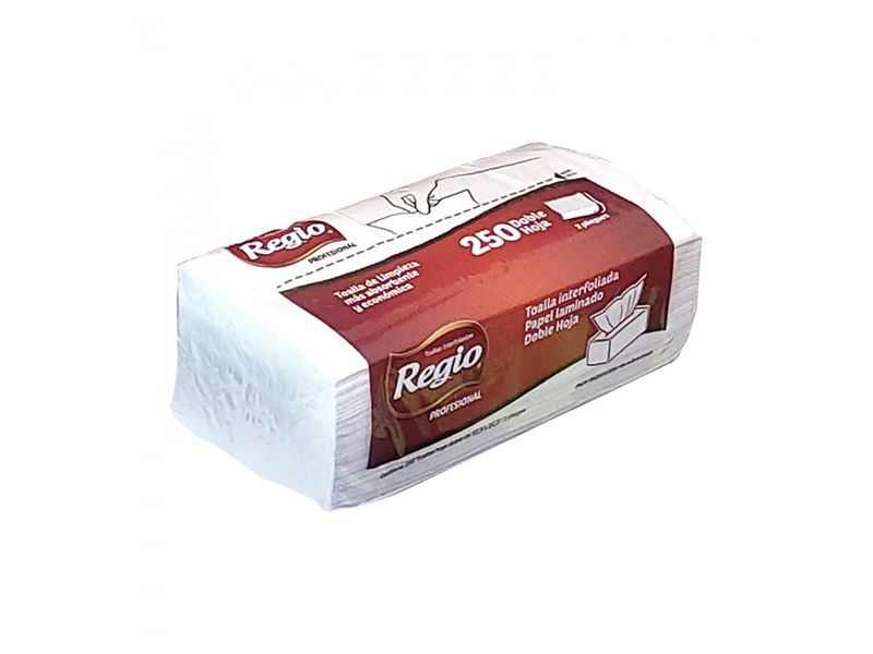 Toalla de Papel Regio Interfoliada 250 Unidades Doble Hoja