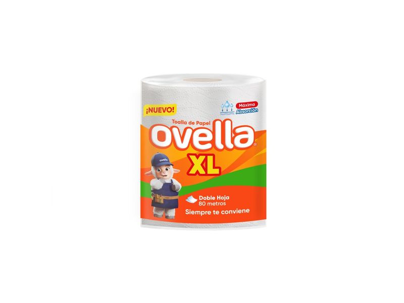 Toalla de Papel Ovella XL 1 Rollo 80 m Doble Hoja