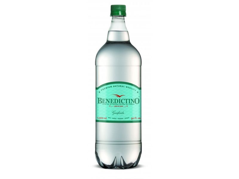 Agua Mineral Benedictino con gas Botella 1.5 L