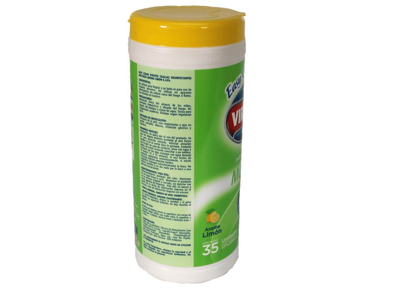 Toalla Desinfectante Virutex Limón Pote de 35 Unidades