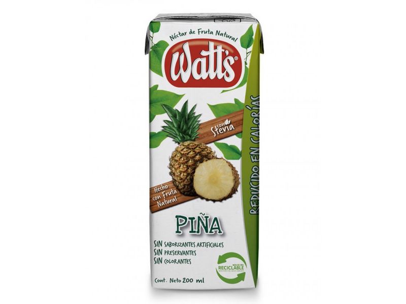 Jugo Natural Watts Piña Tetra Dp 200 ml 6 Unidades