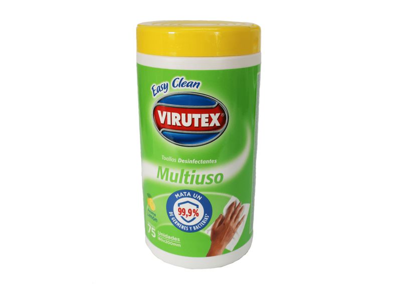 Toallas Desinfectantes Virutex Easy Clean Tubo de 75 Unidades