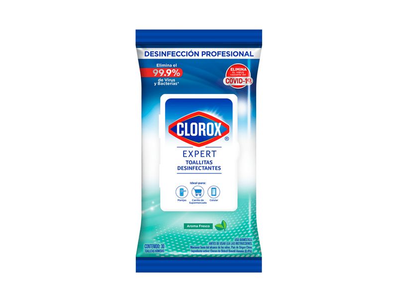 Toallas Desinfectantes Clorox Expert Fresh Flowpack de 30 Unidades
