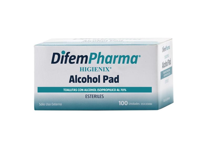 Toallitas con Alcohol Difem Pharma Higienix 70% Caja de 100 Unidades