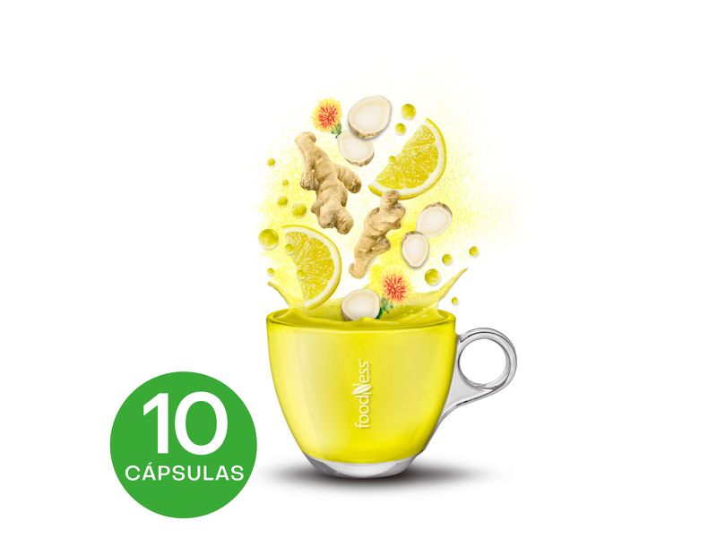 Cápsula Tipo Dolce Gusto Foodness Té Jengibre y Limón 10 Unidades