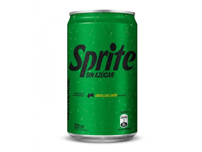 Bebida Sprite Sin Azúcar Lata 220 ml