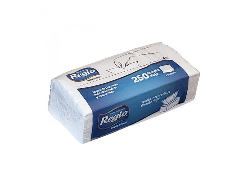 Toalla de Papel Regio Interfoliada 250 Unidades Hoja Simple
