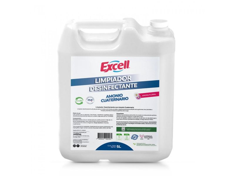 Limpiador Multisuperficies Excell con Amonio Cuaternario 5 L