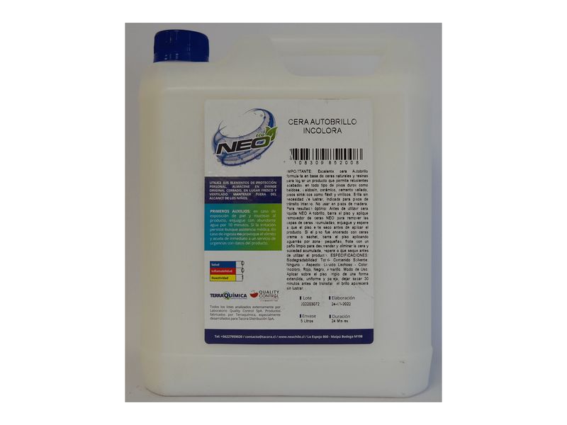 Cera Líquida Neo Autobrillo Incolora 5 L