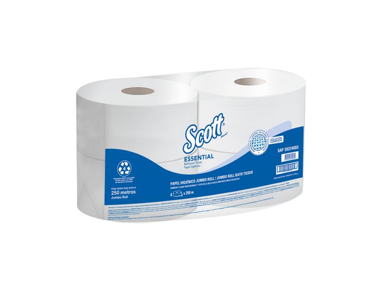 Papel Higiénico Scott Essential Doble Hoja 4 Rollos 250 M