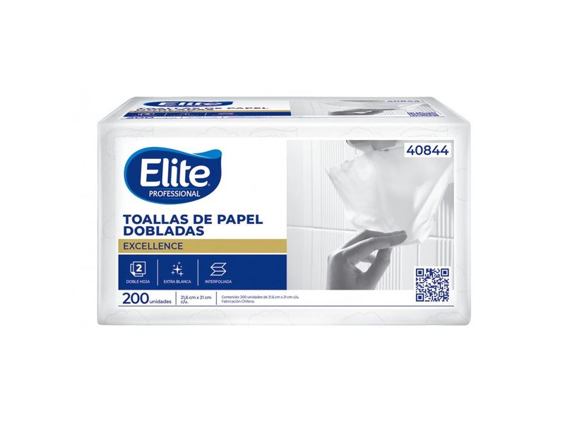 Toalla de Papel Elite Interfoliada Clinic 200 Unidades Doble Hoja