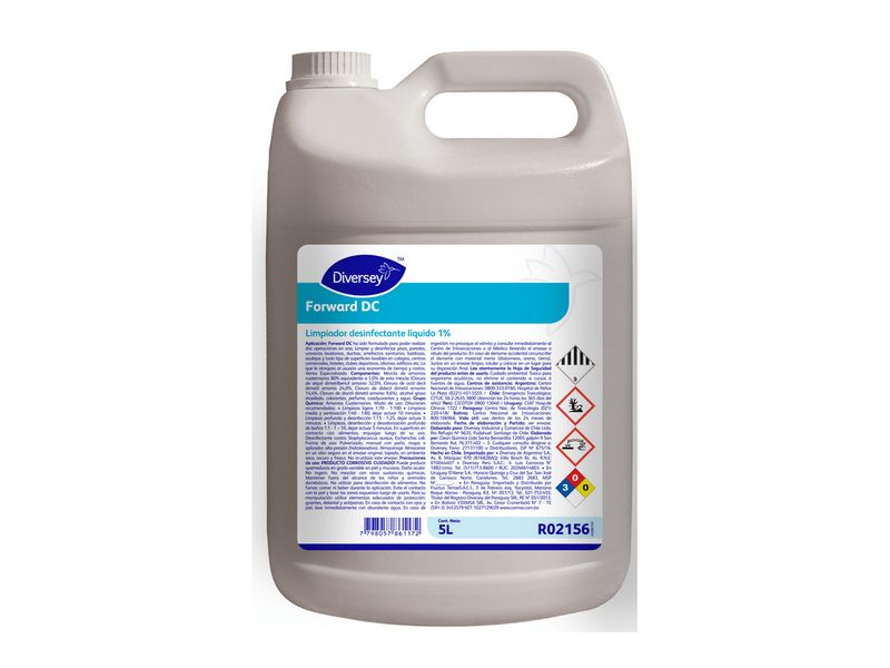 Limpiador Multisuperficies Diversey Forward con Amonio Cuaternario 5 L