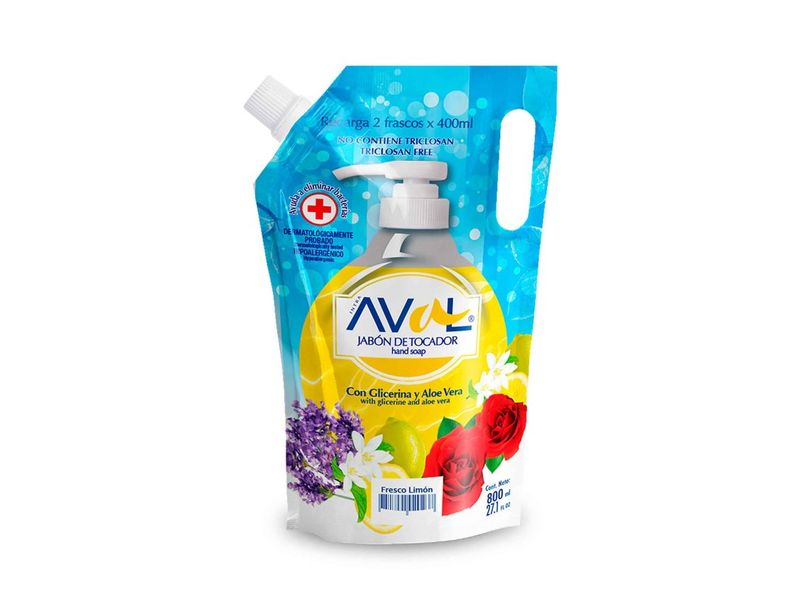 Jabón Líquido Aval Intra Fresco Limón Doypack 800 Ml