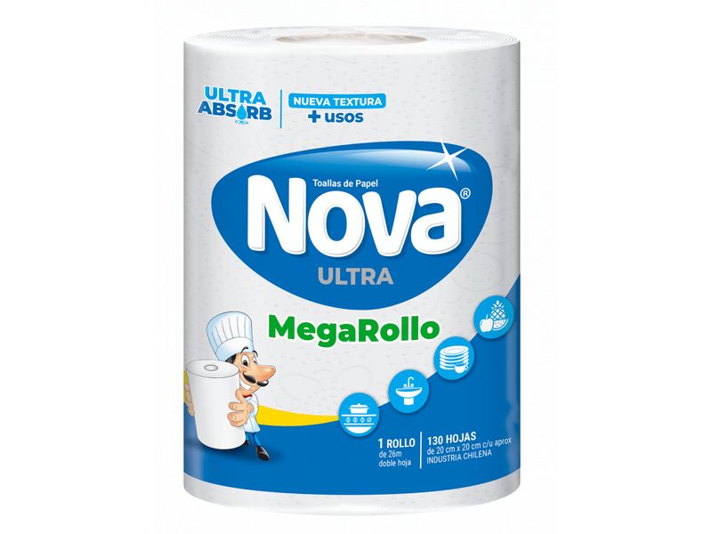 Toalla de Papel Nova Ultra MegaRollo 1 Rollo 26 m Doble Hoja