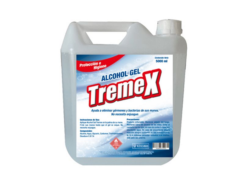 Alcohol gel Tremex Al 70% con glicerina 5 L