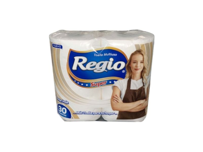 Toalla de Papel Regio Súper 2 Rollos 30 m Doble Hoja