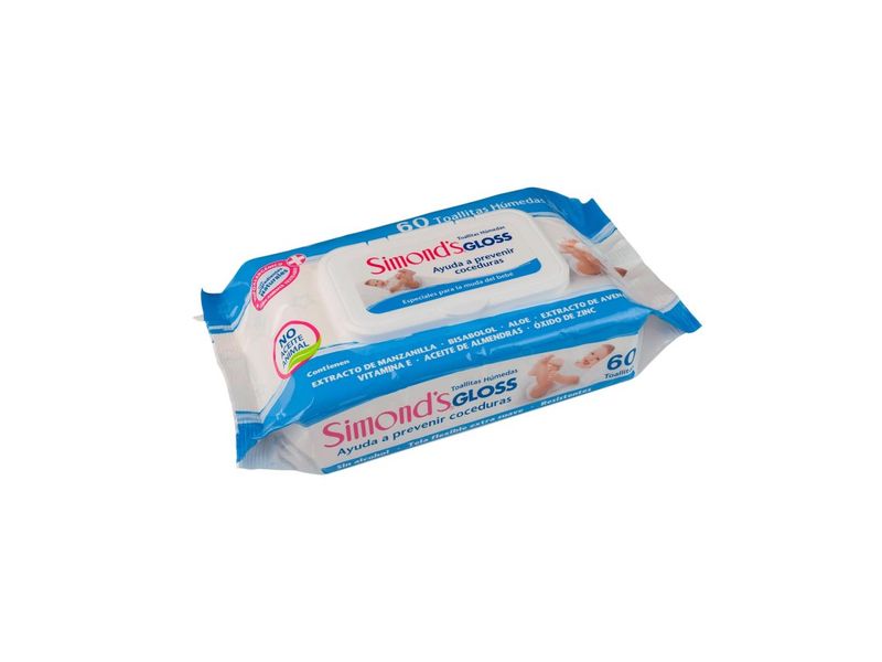 Toallas Húmedas Simond's Planas Gloss con Tapa 60 unidades