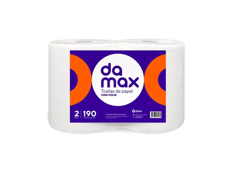 Toalla de Papel Damax 2 Rollos 190 m Hoja Simple