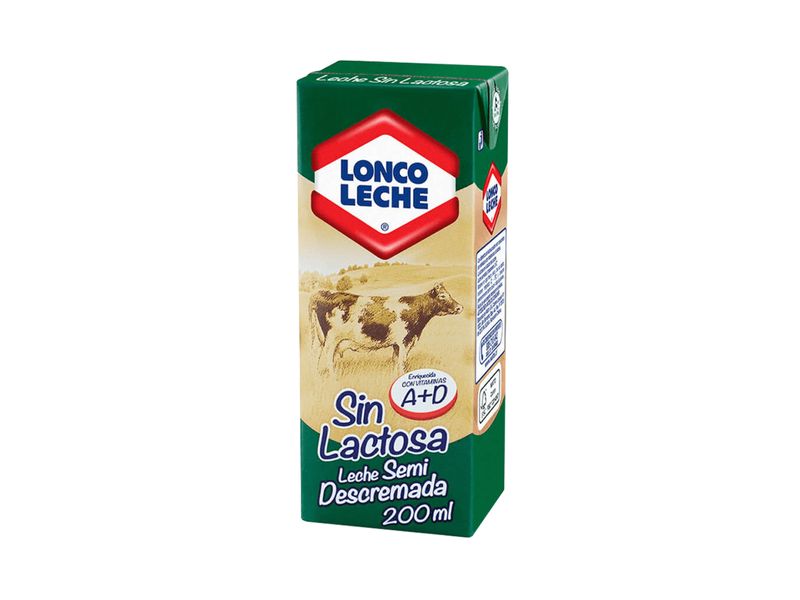 Leche Líquida Loncoleche Semidescremada Sin Lactosa 200 ml