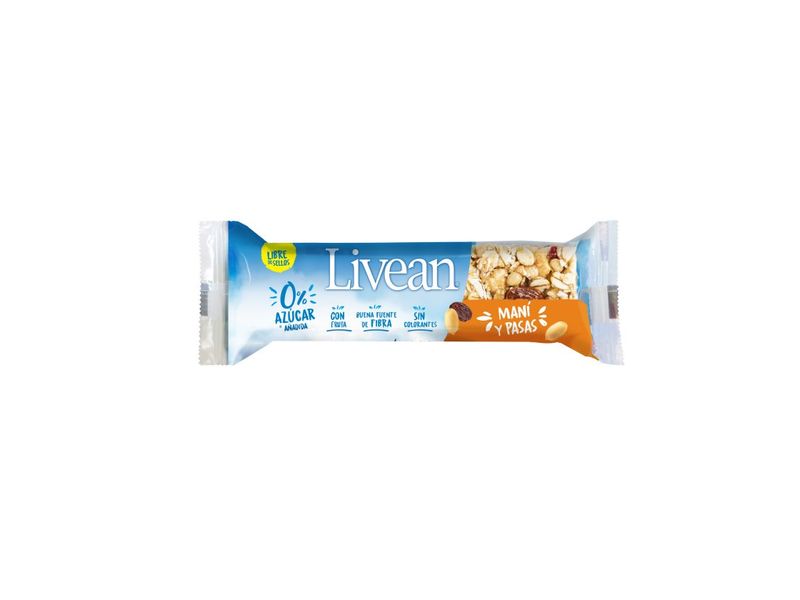 Barra de Cereal Livean Maní y Pasas 6 Unidades