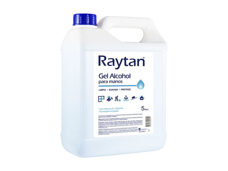 Alcohol Gel Raytan 70% Vitamina E con Glicerina 5 L