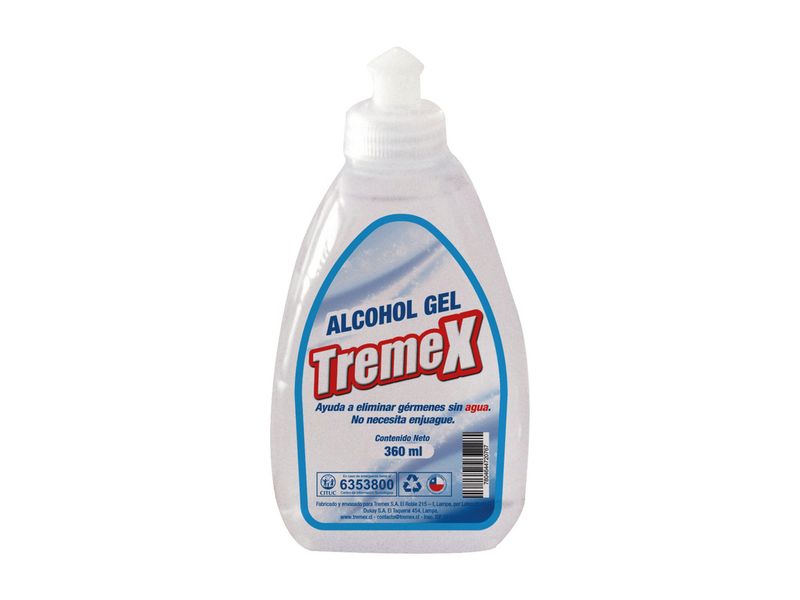 Alcohol gel Tremex 70% Sin Enjuage 360 ml