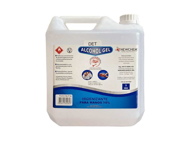 Alcohol Gel Det 70 % 5 L